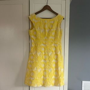 TORY BURCH Super-Sweet Yellow & White A-Line 4 RARE EUC